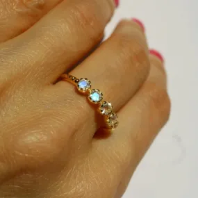 Blossom - Moonstone Stackable Gold Ring