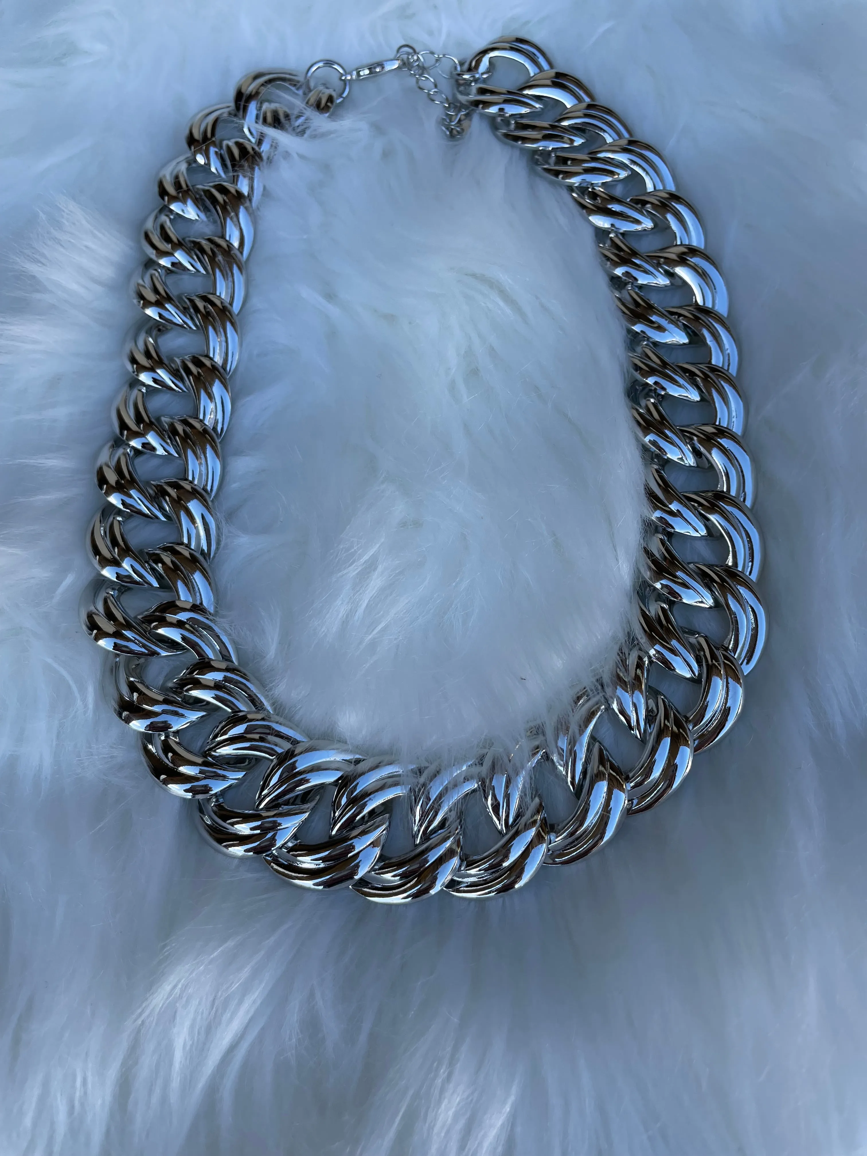 Bold & Beautiful Chunky Silver Chain Link Necklace