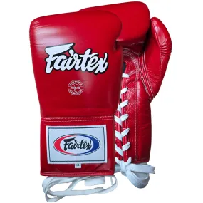 Boxing Gloves Fairtex BGL6 Red Lace-Up Pro Fight