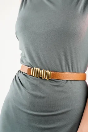 Brown Black Bar Reversible Buckle Belt