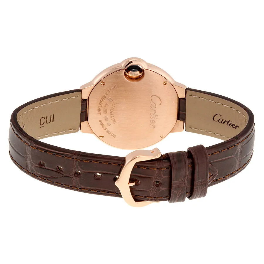 Cartier Balloon Bleu Silvered 18kt Pink Gold Opaline Flinque Dial Ladies Watch W6920097