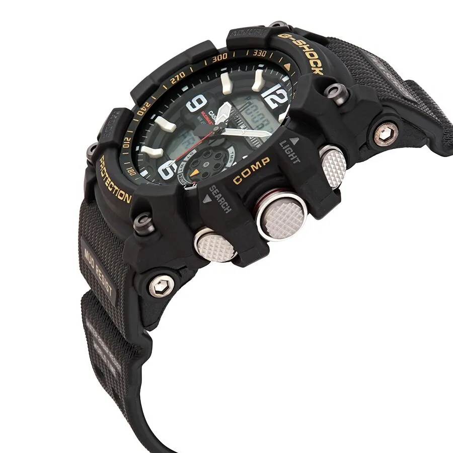 Casio G-Shock Master of G Mudmaster Perpetual Alarm World Time Chronograph Quartz Analog-Digital Black Dial Men's Watch GG-1000-1ADR