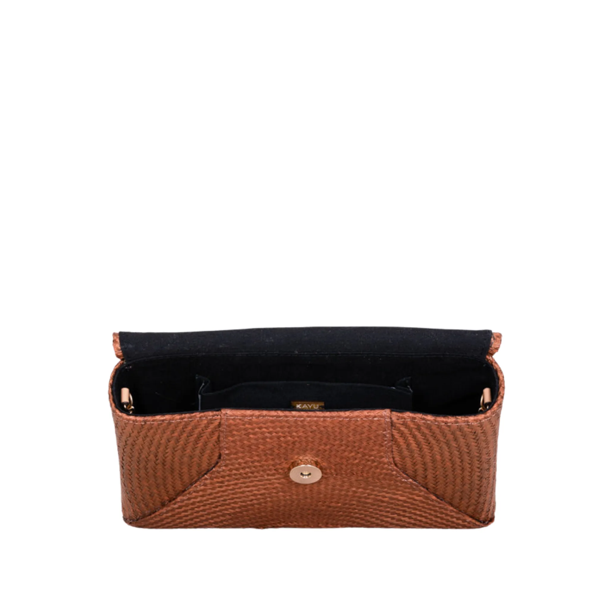 Cassia Straw Clutch Bag in Brown
