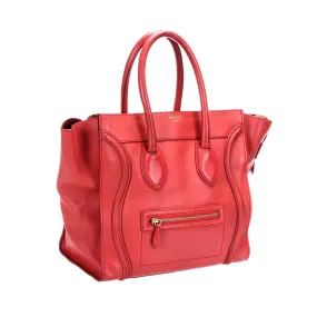 Celine Mini Luggage Leather Tote Bag (SHG-DKLFNT)