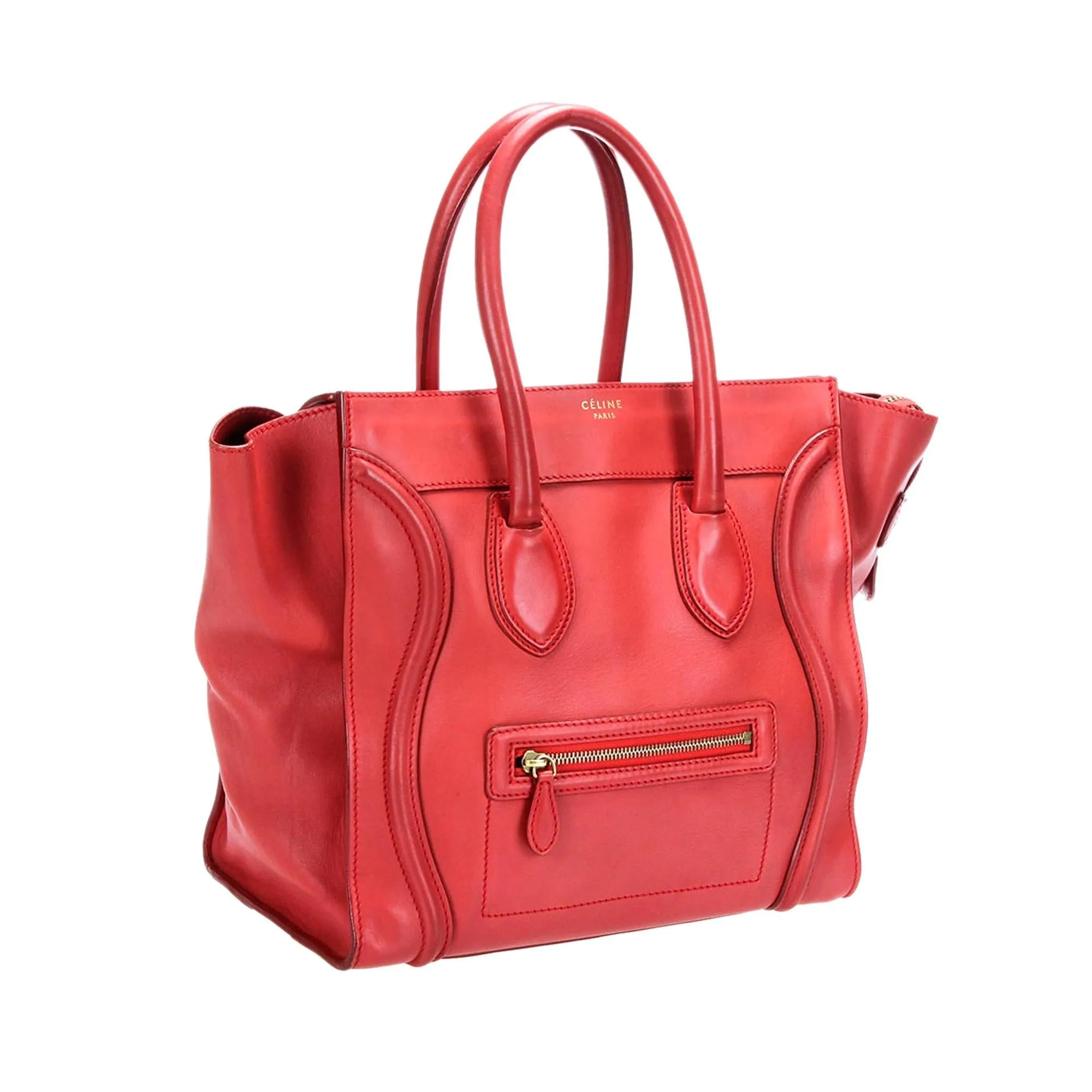 Celine Mini Luggage Leather Tote Bag (SHG-DKLFNT)