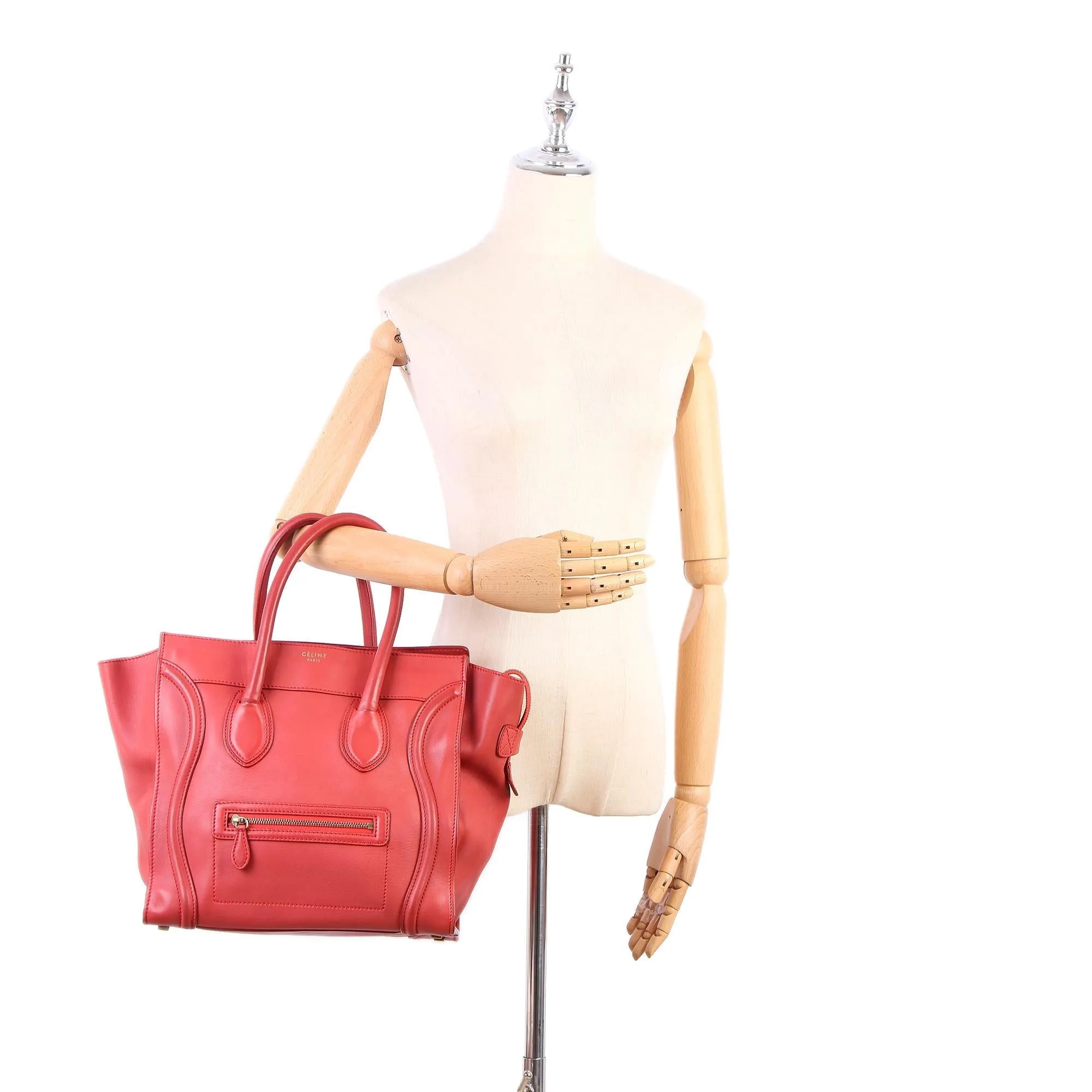 Celine Mini Luggage Leather Tote Bag (SHG-DKLFNT)