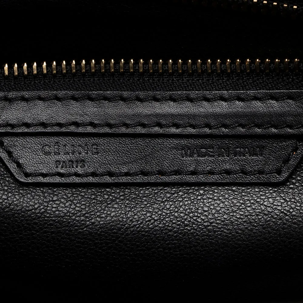 Celine Tricolor Leather Canvas Mini Luggage Tote (SHF-17162)