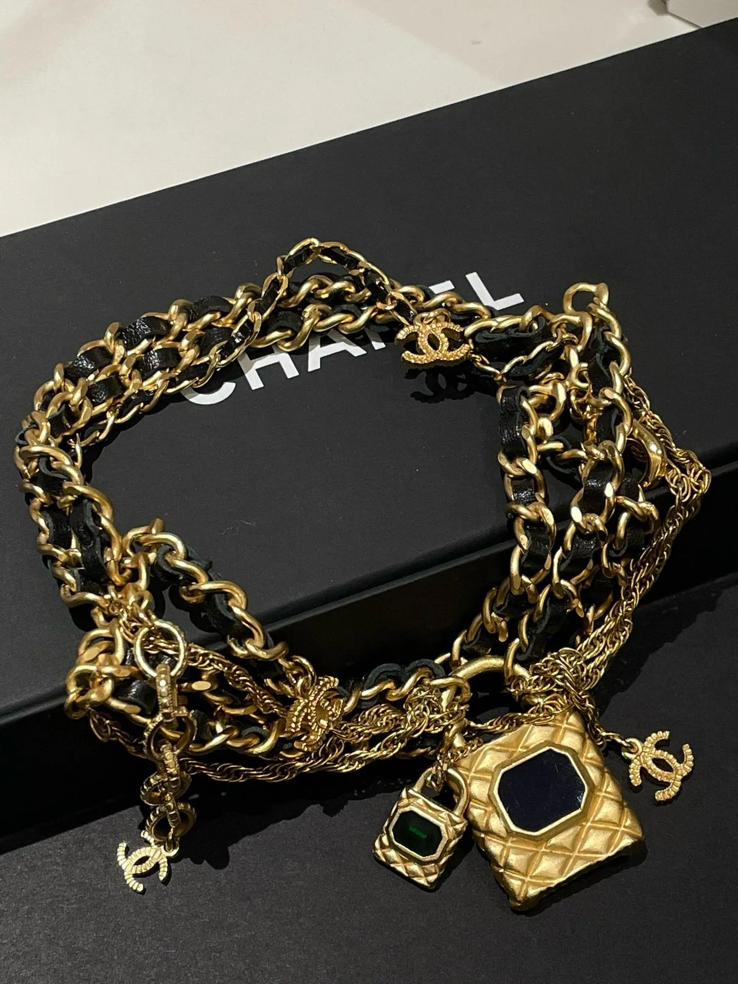 Chanel 20C Gold Chain Bracelet 17cm #13500