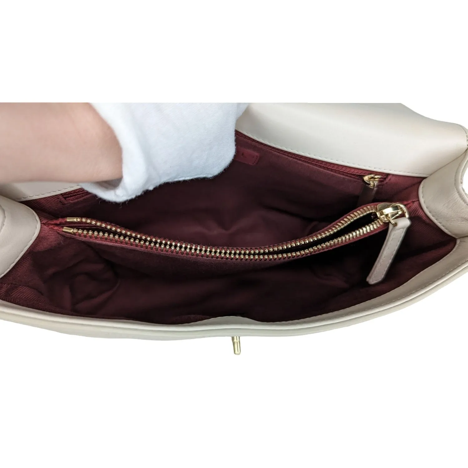 Chanel bag Cream Chevron Leather Coco Envelope Shoulder Bag