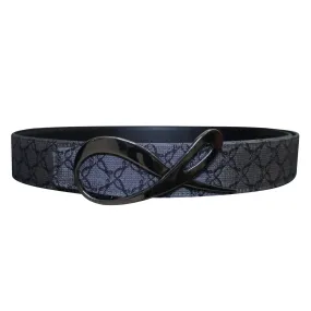 Charcoal Nero Logo Black Enamel Reversible Belt