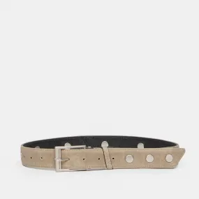 Charlie Reversible Riveted Belt | Black/Pew/Brushed Silver | Lrg