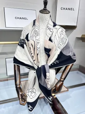 Clothes 344 CC Square Cashmere Scarf / 140x140cm(55.1x55.1in)