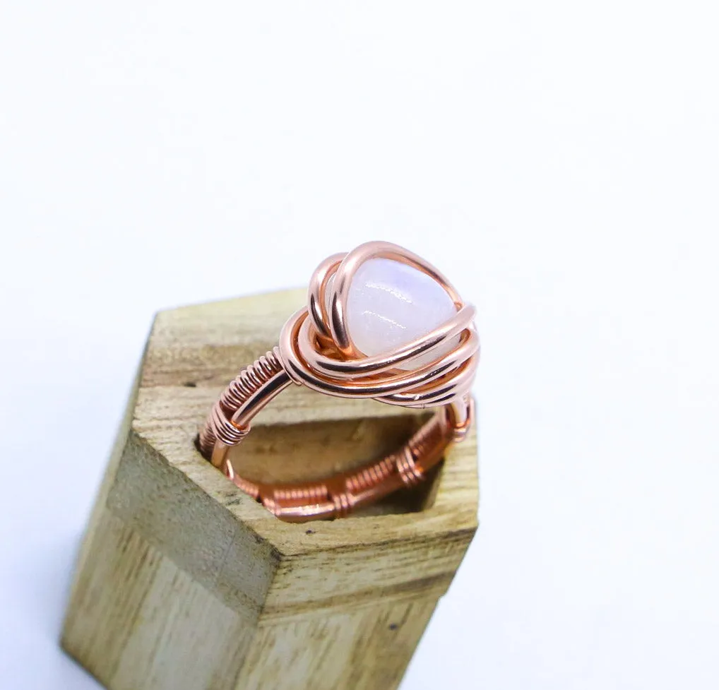 Copper Moonstone Ring | Size 6