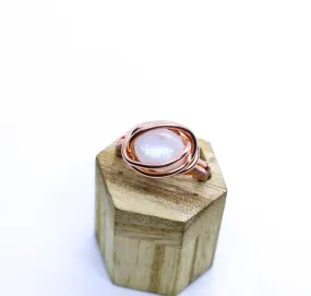 Copper Moonstone Ring | Size 6
