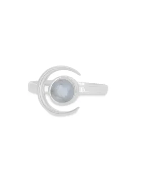 Crescent Moon Sterling Silver Rainbow Moonstone Ring