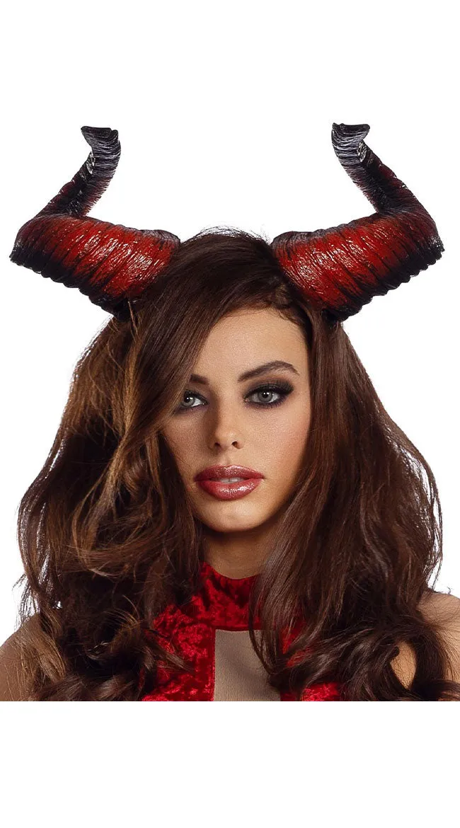 Curved Demon Horns Headpiece
