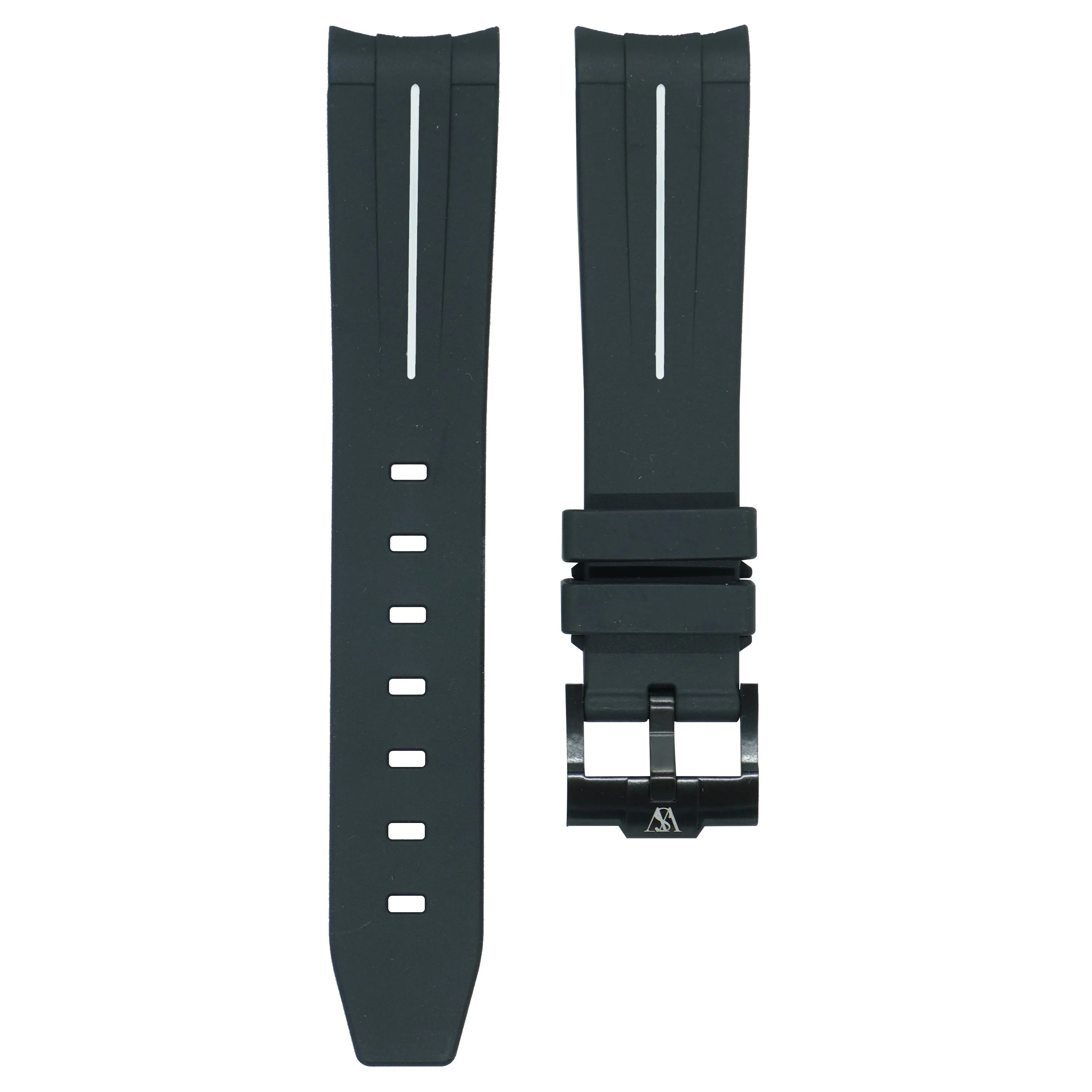 Curved Rubber Strap - Black