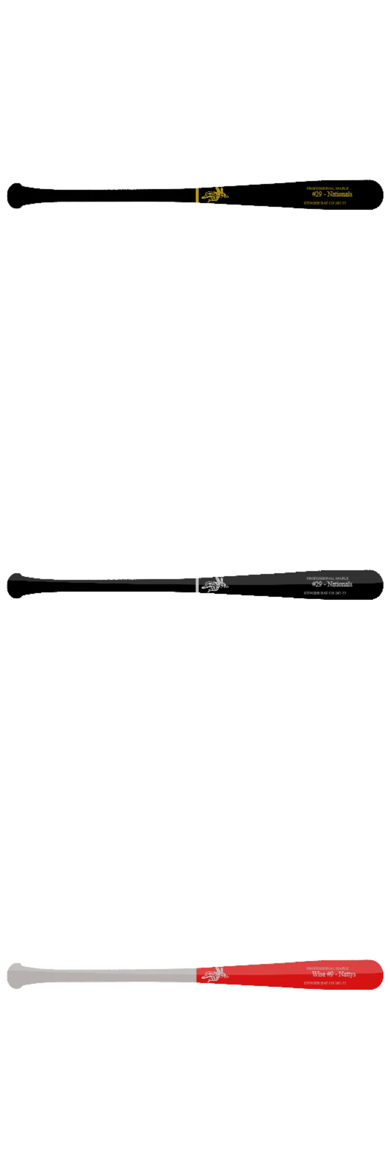 Custom Stinger Prime Series - Pro Grade Wood Bat (3 Pack) - Customer's Product with price 378.99 ID S5IjrkFKyx8U2_f97Tsdfkp4