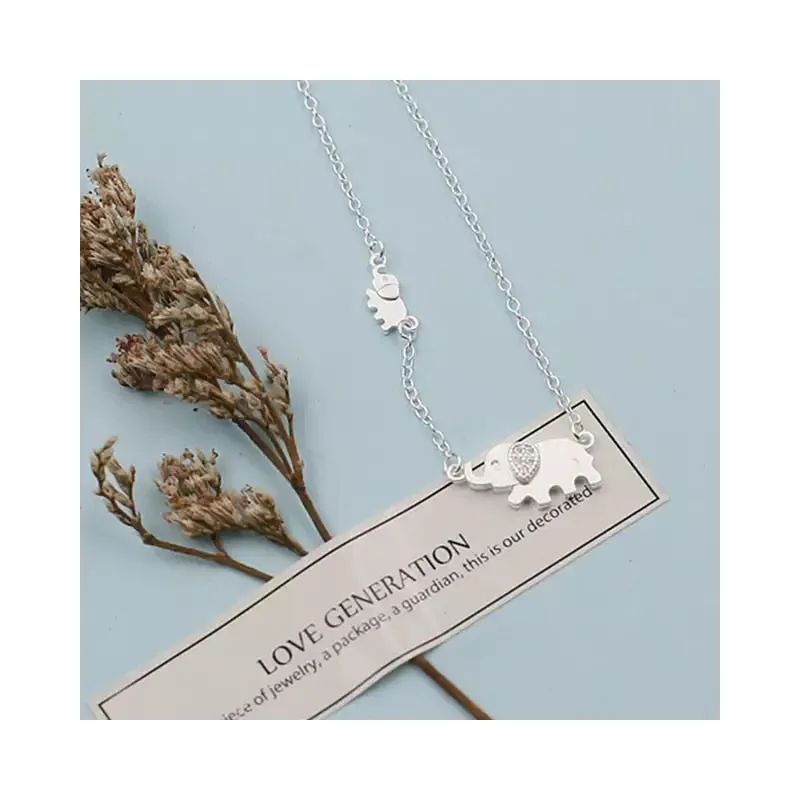 Cute Elephant Sterling Silver Necklace