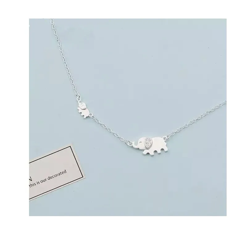 Cute Elephant Sterling Silver Necklace