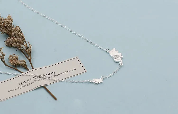 Cute Elephant Sterling Silver Necklace