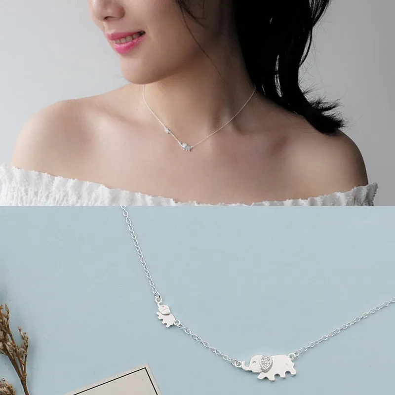 Cute Elephant Sterling Silver Necklace