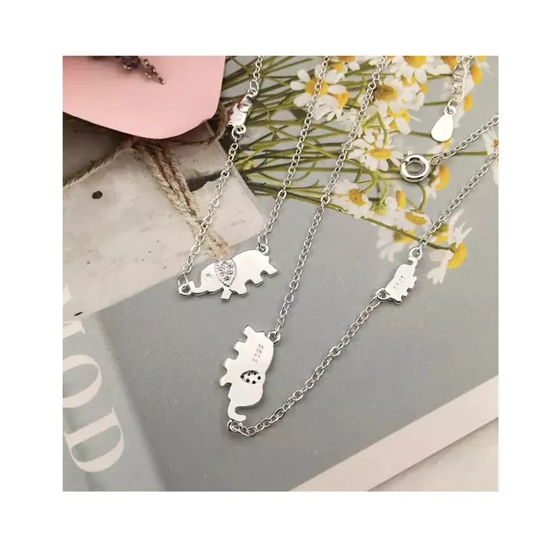 Cute Elephant Sterling Silver Necklace
