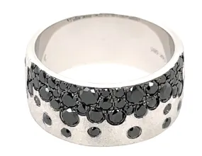 Dilamani 14W Black Diamond Flush Set 8.7mm Cigar Band with Satin Finish