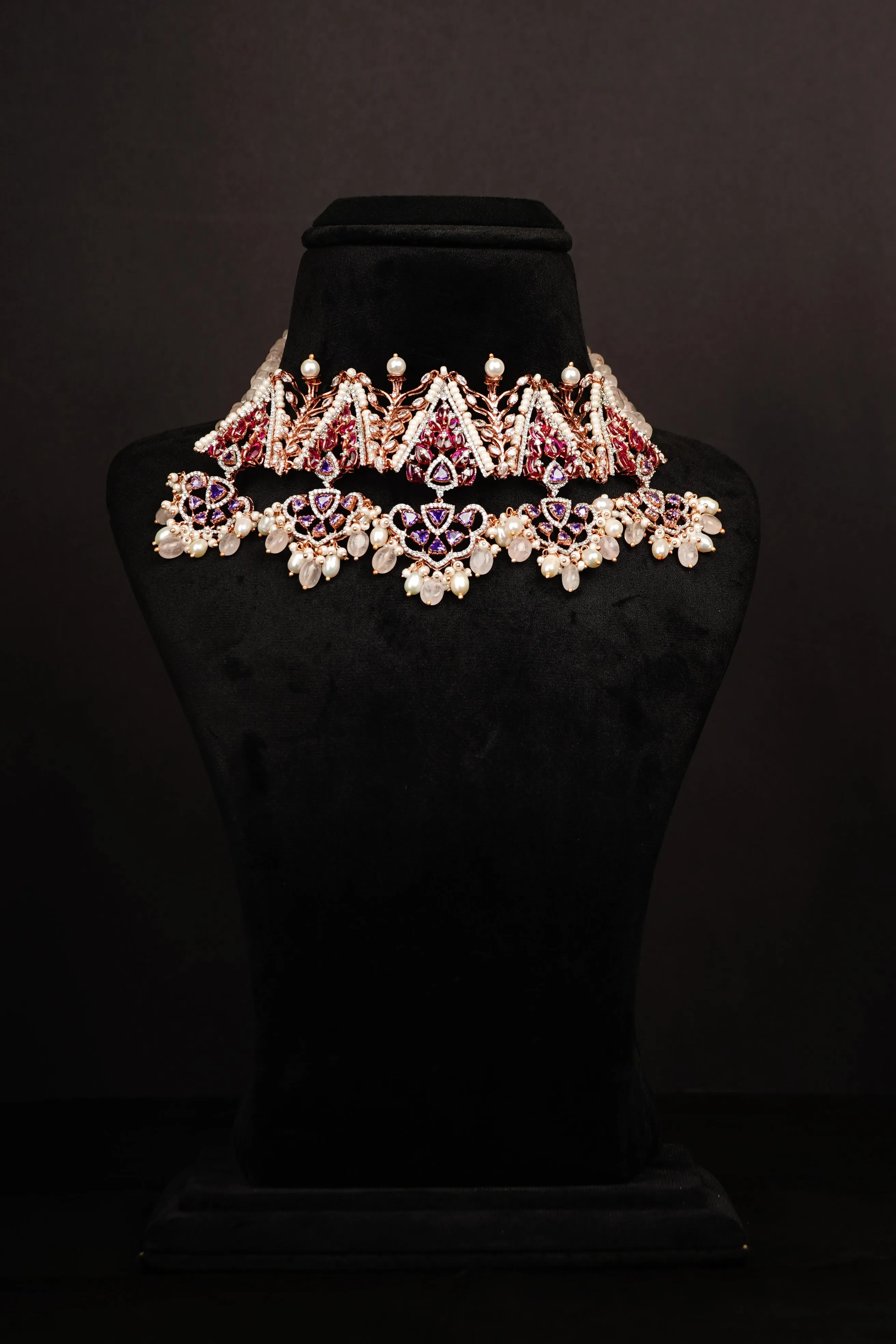 Disha Silver CZ Necklace