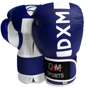 DXM Premium Boxing Gloves for Men & Women - Blue & White