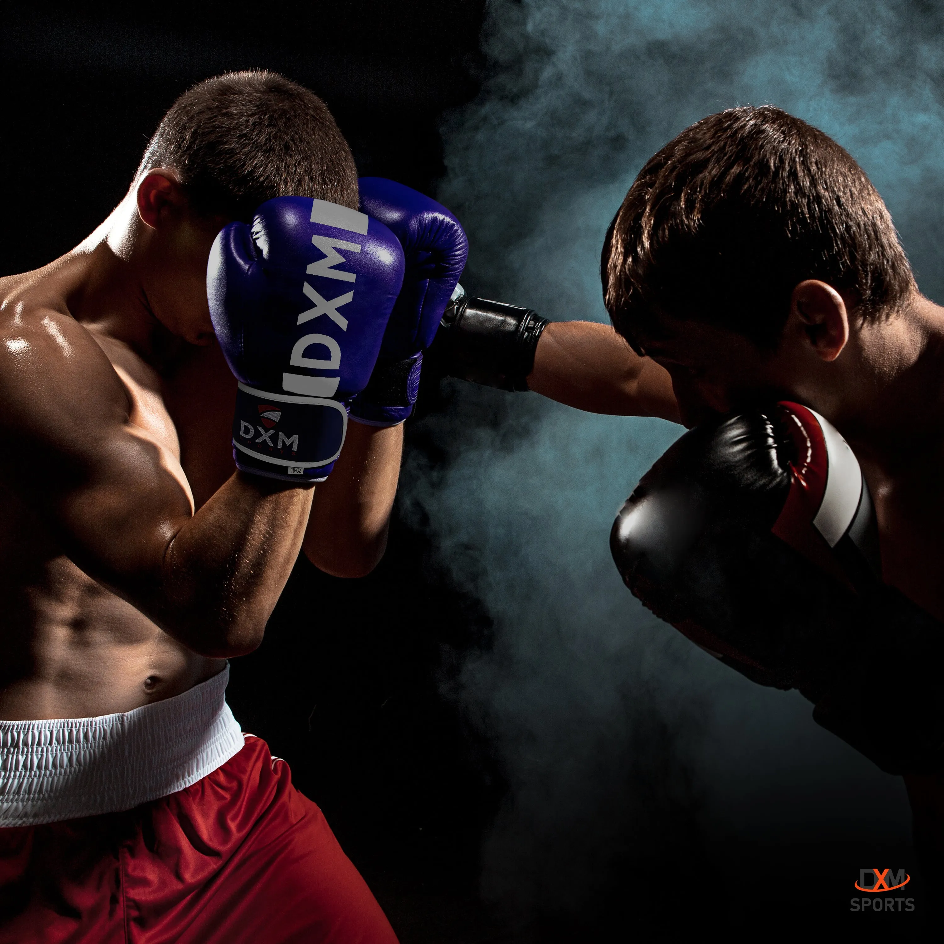 DXM Premium Boxing Gloves for Men & Women - Blue & White