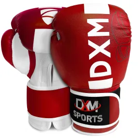 DXM Premium Boxing Gloves for Men & Women - Red & White