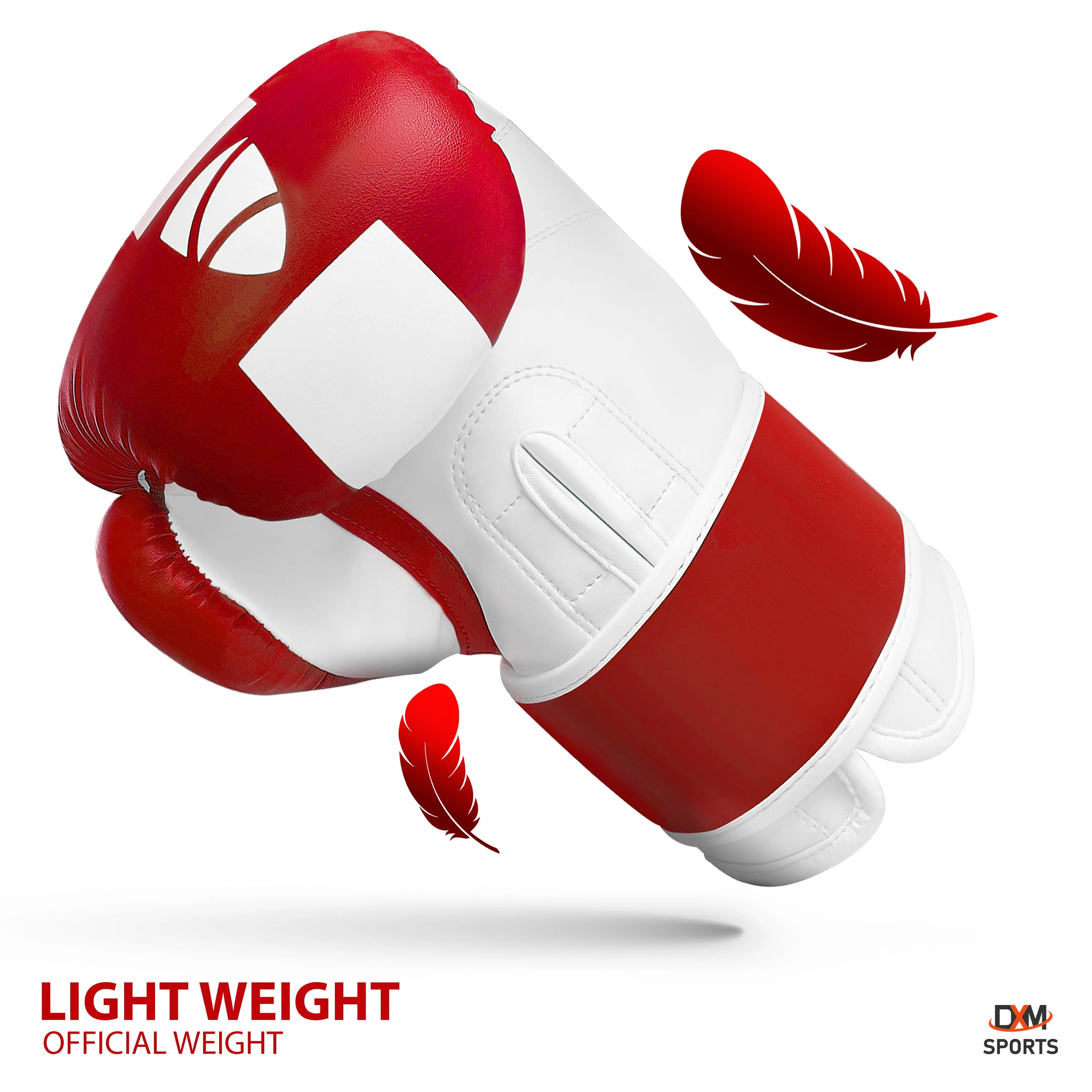 DXM Premium Boxing Gloves for Men & Women - Red & White