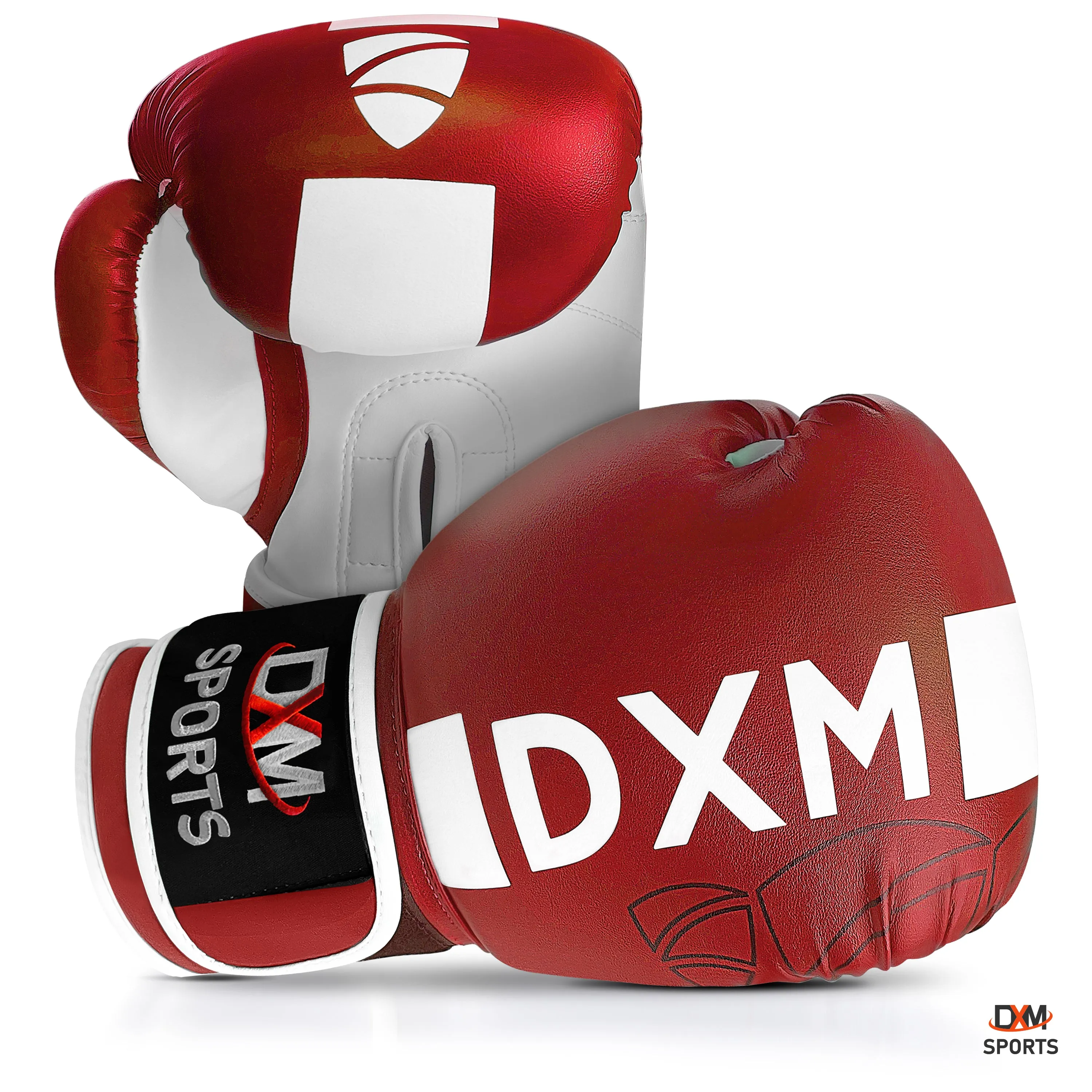 DXM Premium Boxing Gloves for Men & Women - Red & White
