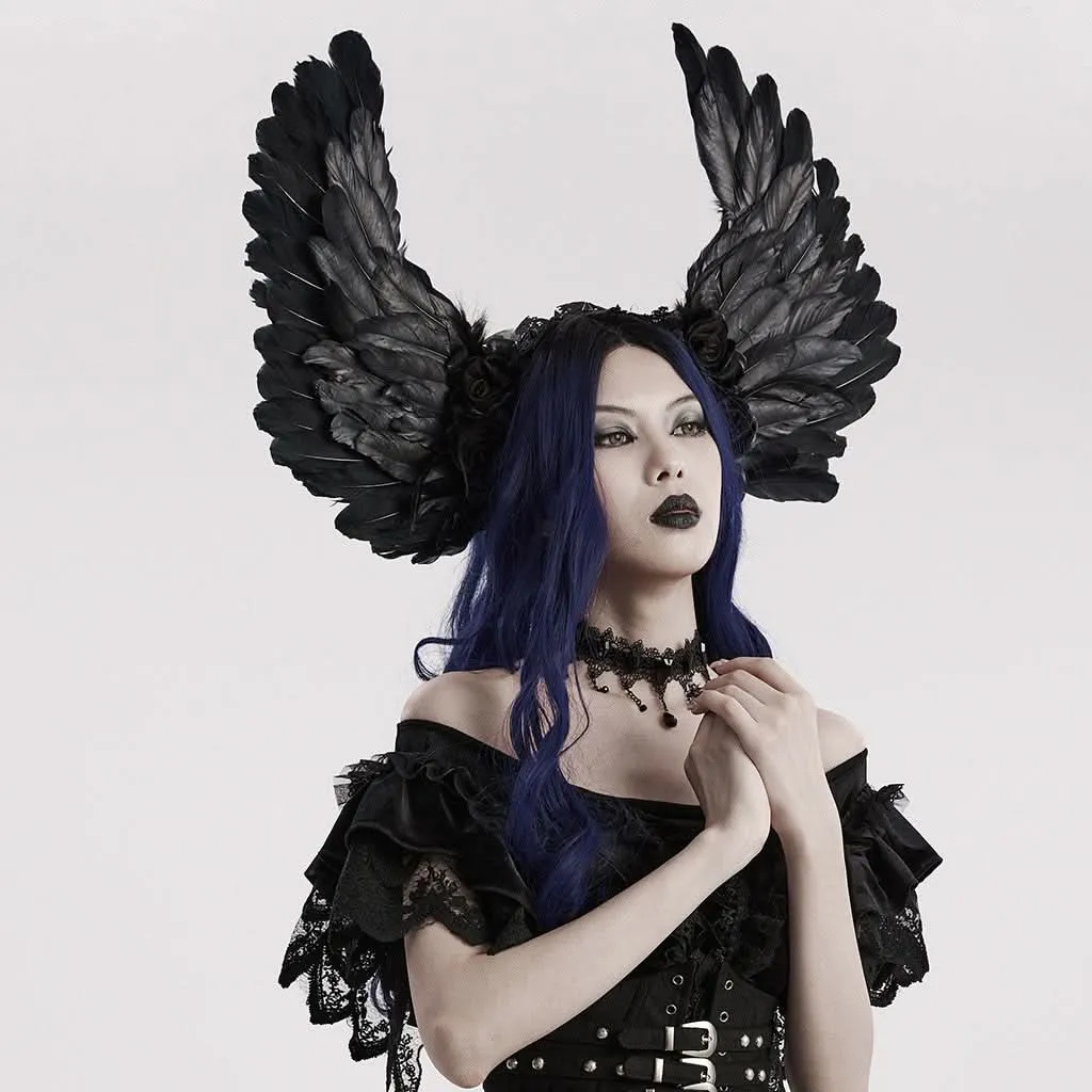 Ebon Labyrinth - Gothic Headpiece with Wings