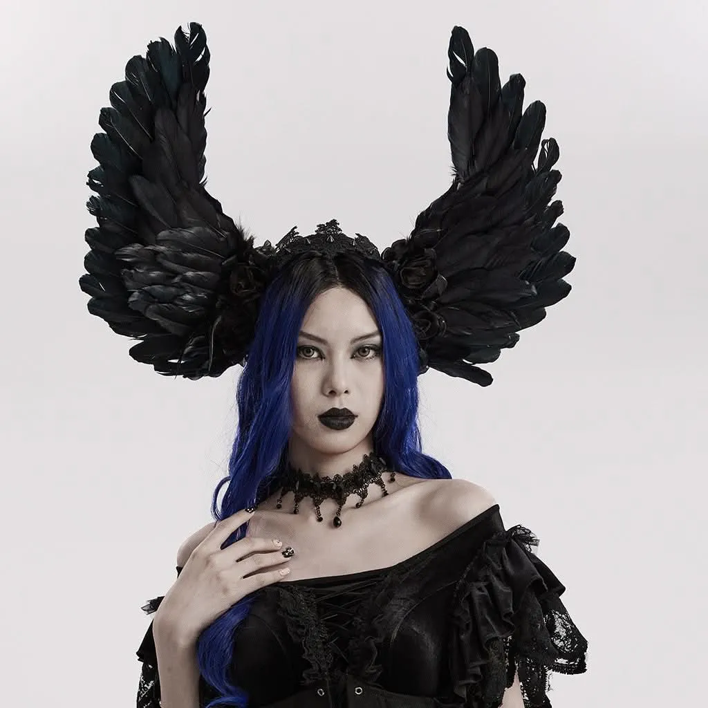 Ebon Labyrinth - Gothic Headpiece with Wings