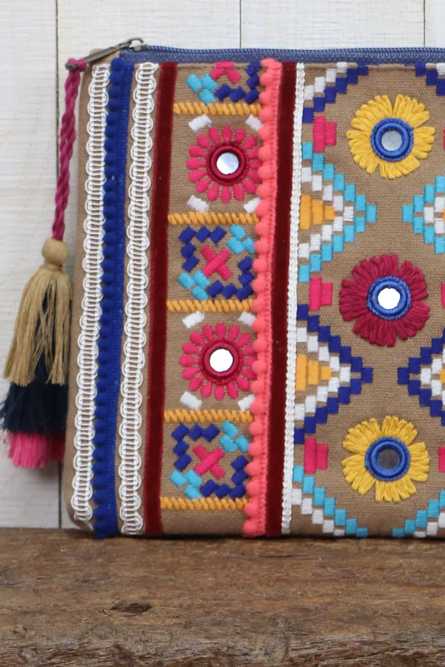 Embroidered Clutch Bag