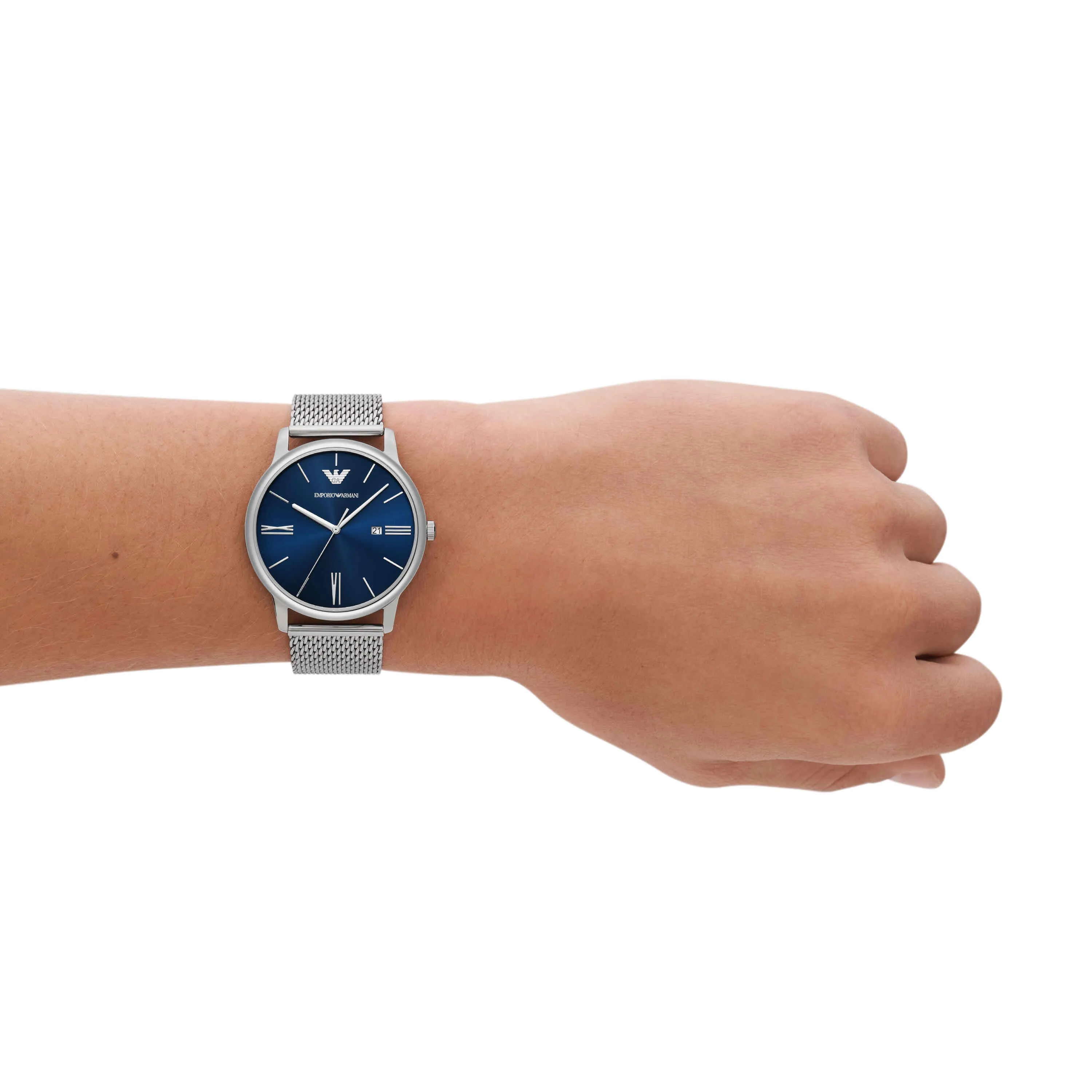 Emporio Armani Silver Tone Analogue Watch AR11571