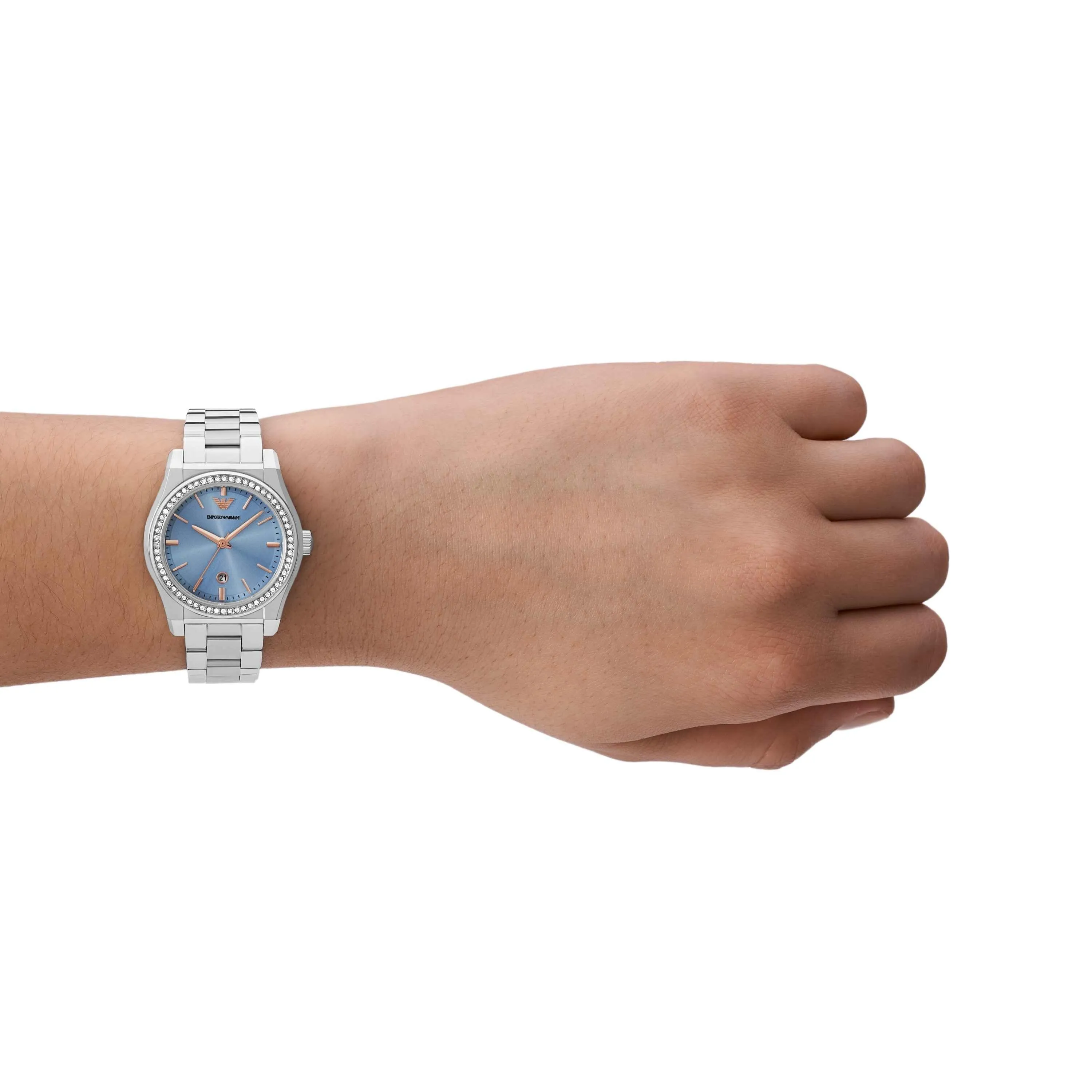 Emporio Armani Silver Tone Analogue Watch AR11593
