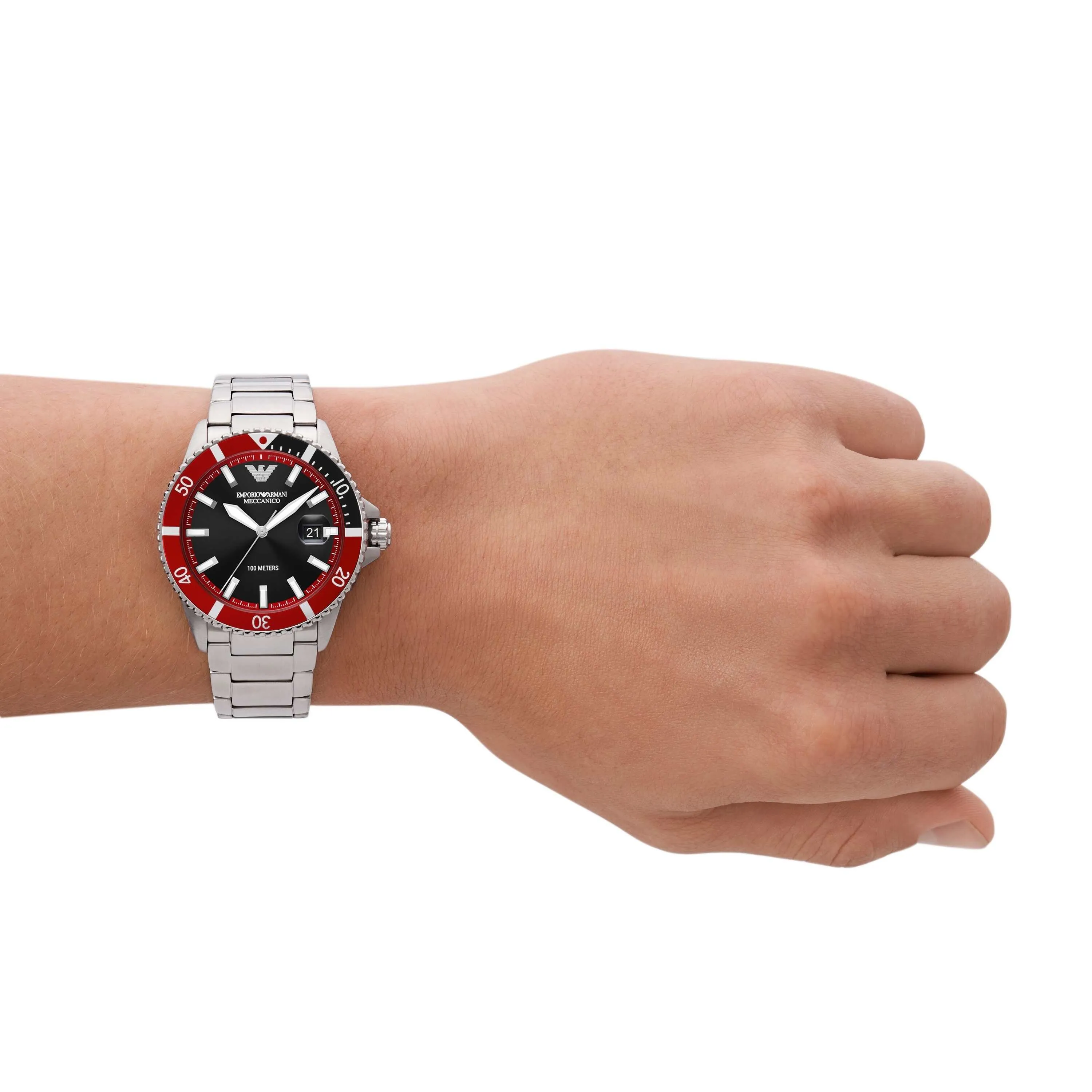 Emporio Armani Silver Tone Analogue Watch AR60074