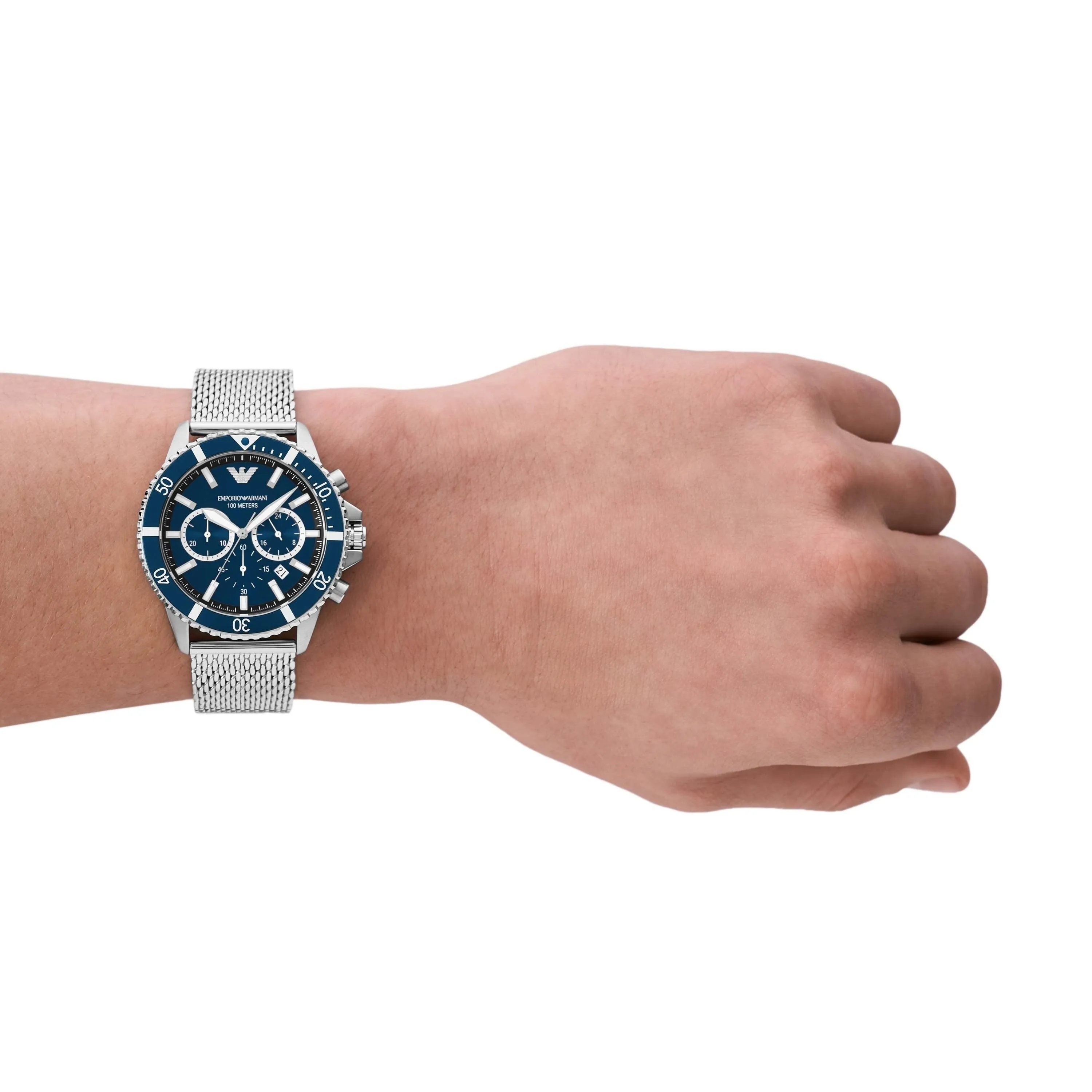 Emporio Armani Silver Tone Chronograph Watch AR11587