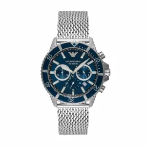 Emporio Armani Silver Tone Chronograph Watch AR11587
