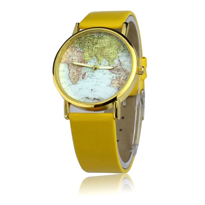 Fashion watch Women's Watch World Map Pattern PU Band