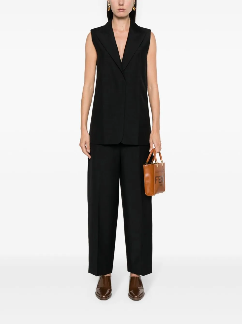 FENDI Asymmetric Waist Wool Trousers
