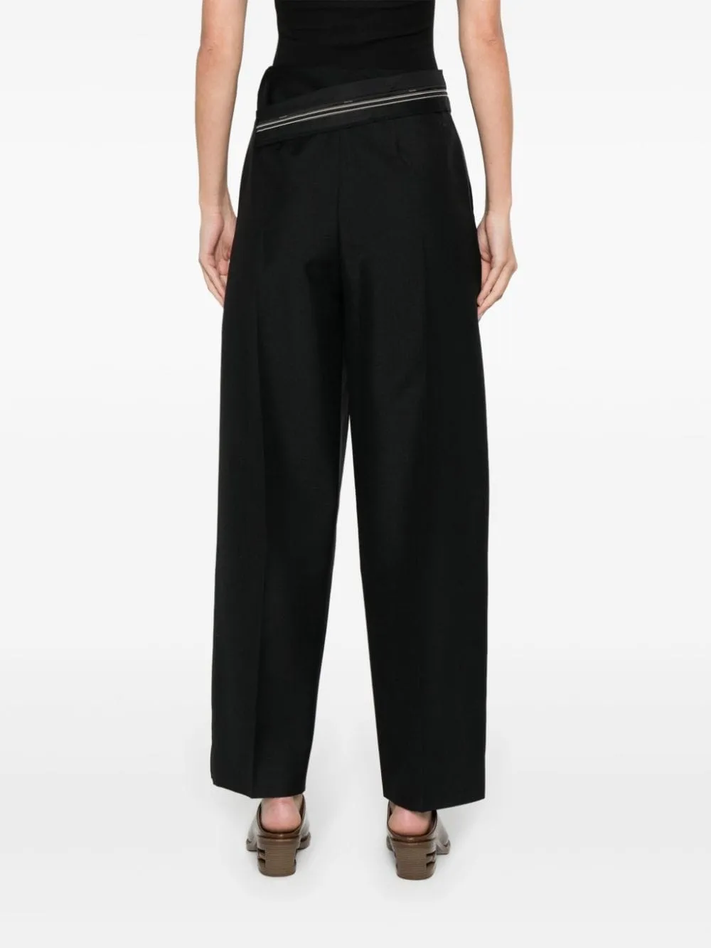 FENDI Asymmetric Waist Wool Trousers