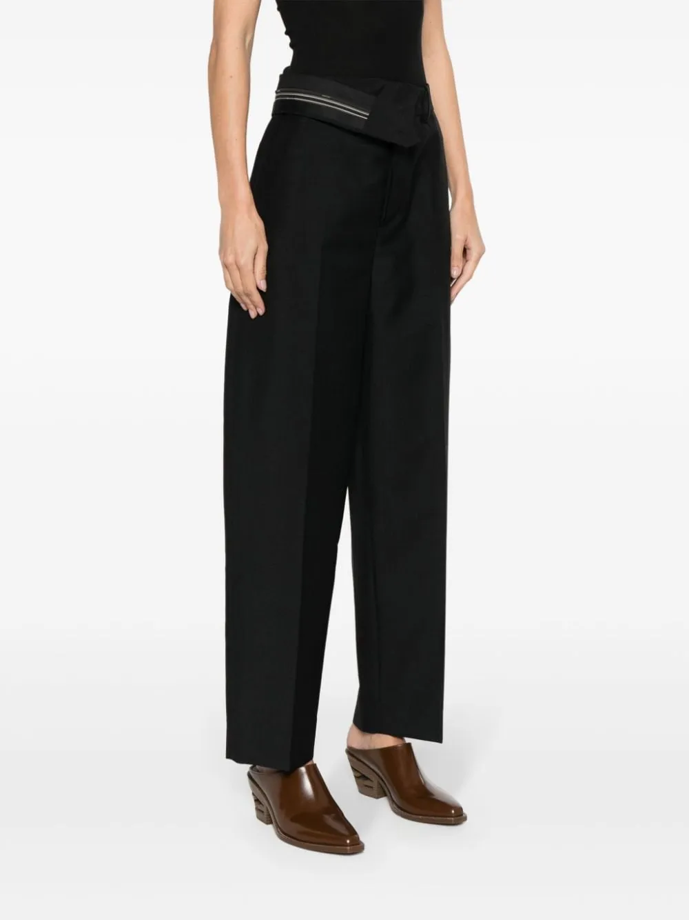 FENDI Asymmetric Waist Wool Trousers