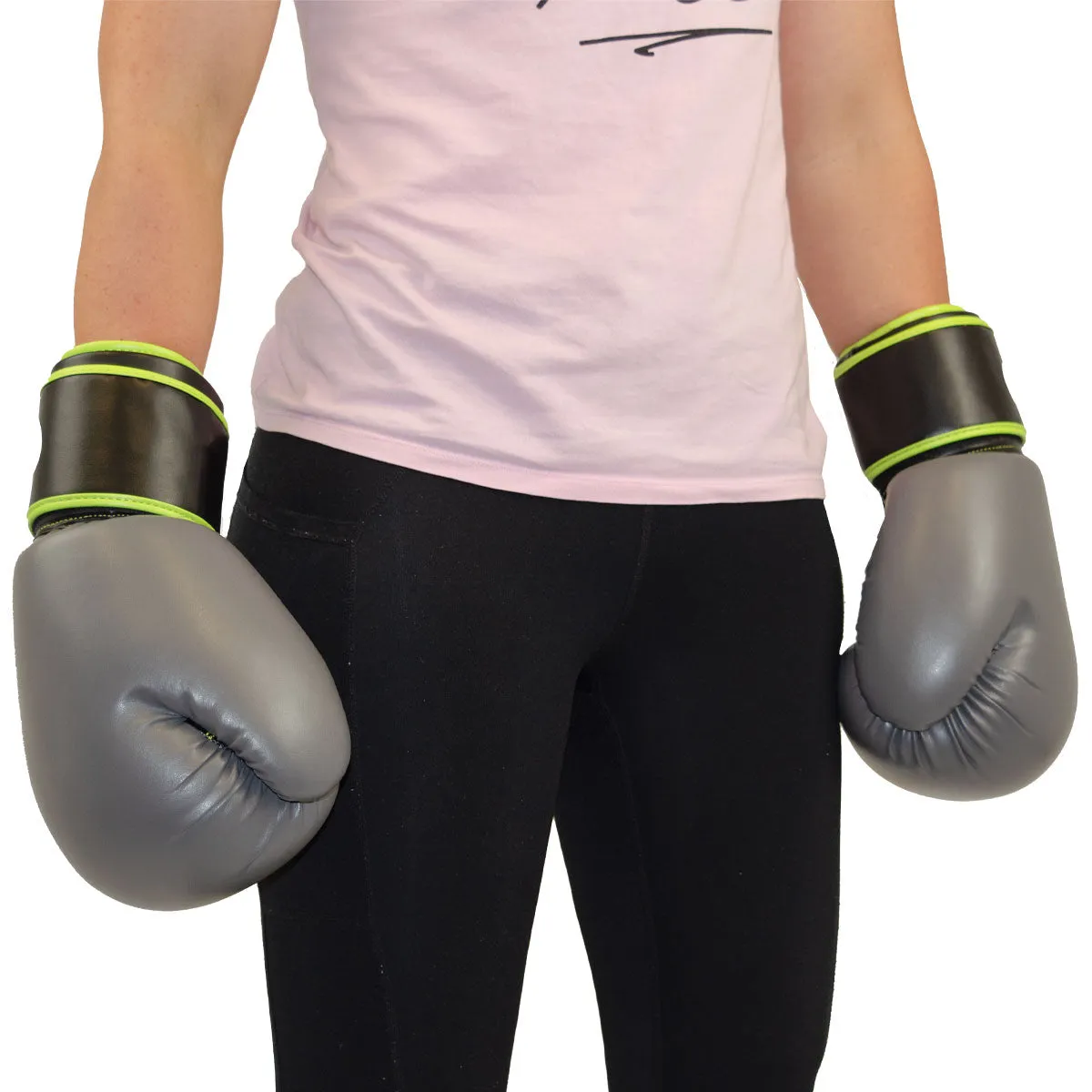 Fitness Mad PVC Sparring Gloves - Green/Grey