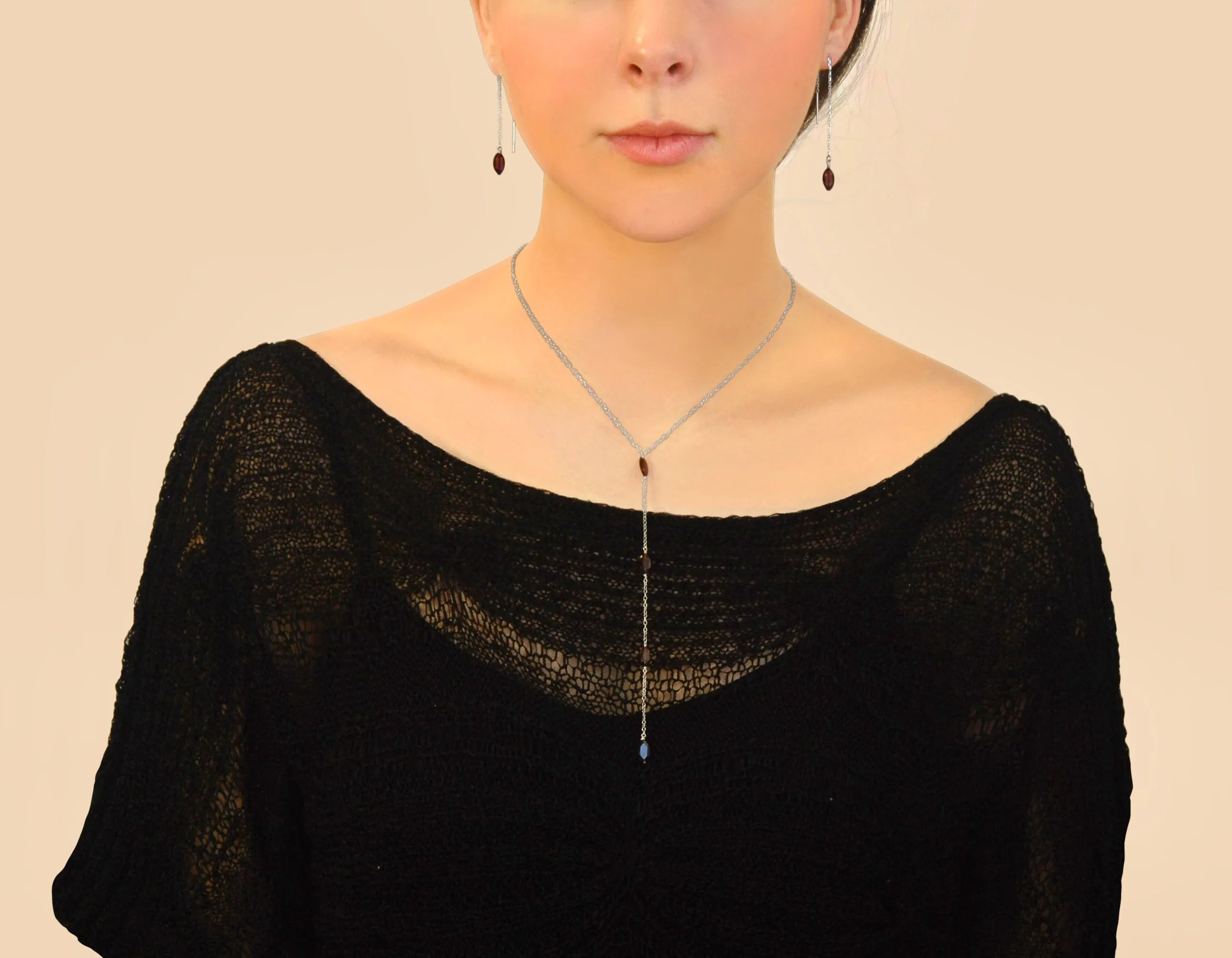 FOUR TIER GARNET NECKLACE