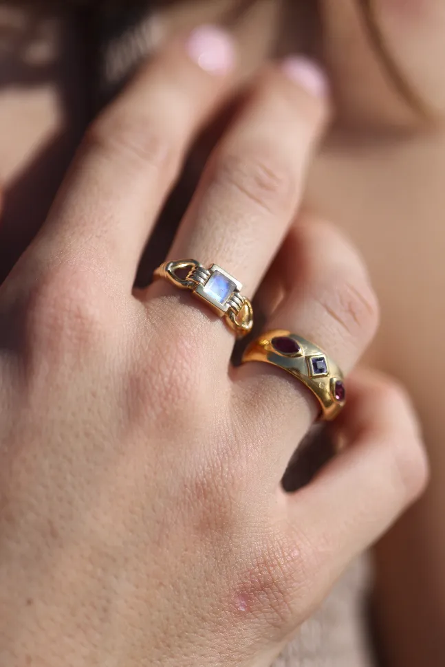 Freya Moonstone Silver Ring