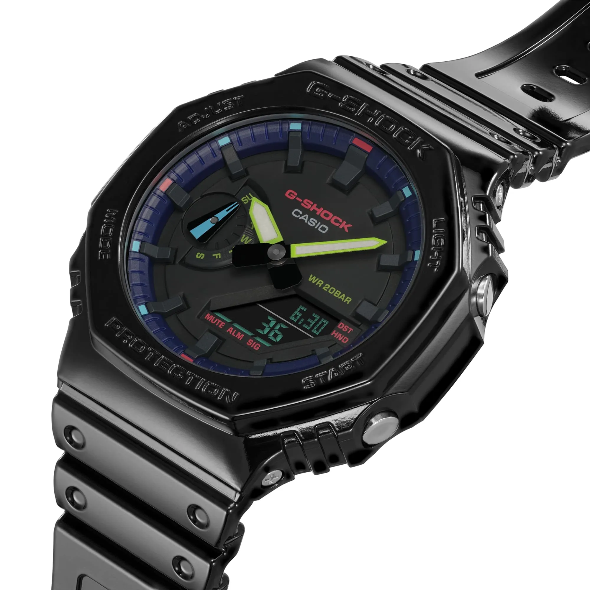 G-Shock Analog Digital 2100 Series - Black with Multi-Color Accents